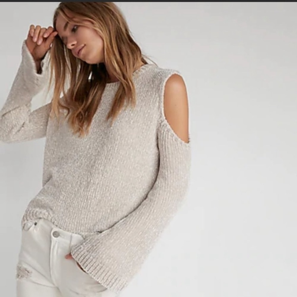 Express Chenille Off the Shoulder Sweater